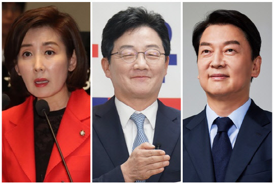 (왼쪽부터) 국민의힘 소속 나경원 전 의원, 유승민 전 의원, 안철수 의원. <연합뉴스·유승민 전 국회의원·안철수 국회의원 SNS 사진 갈무리>